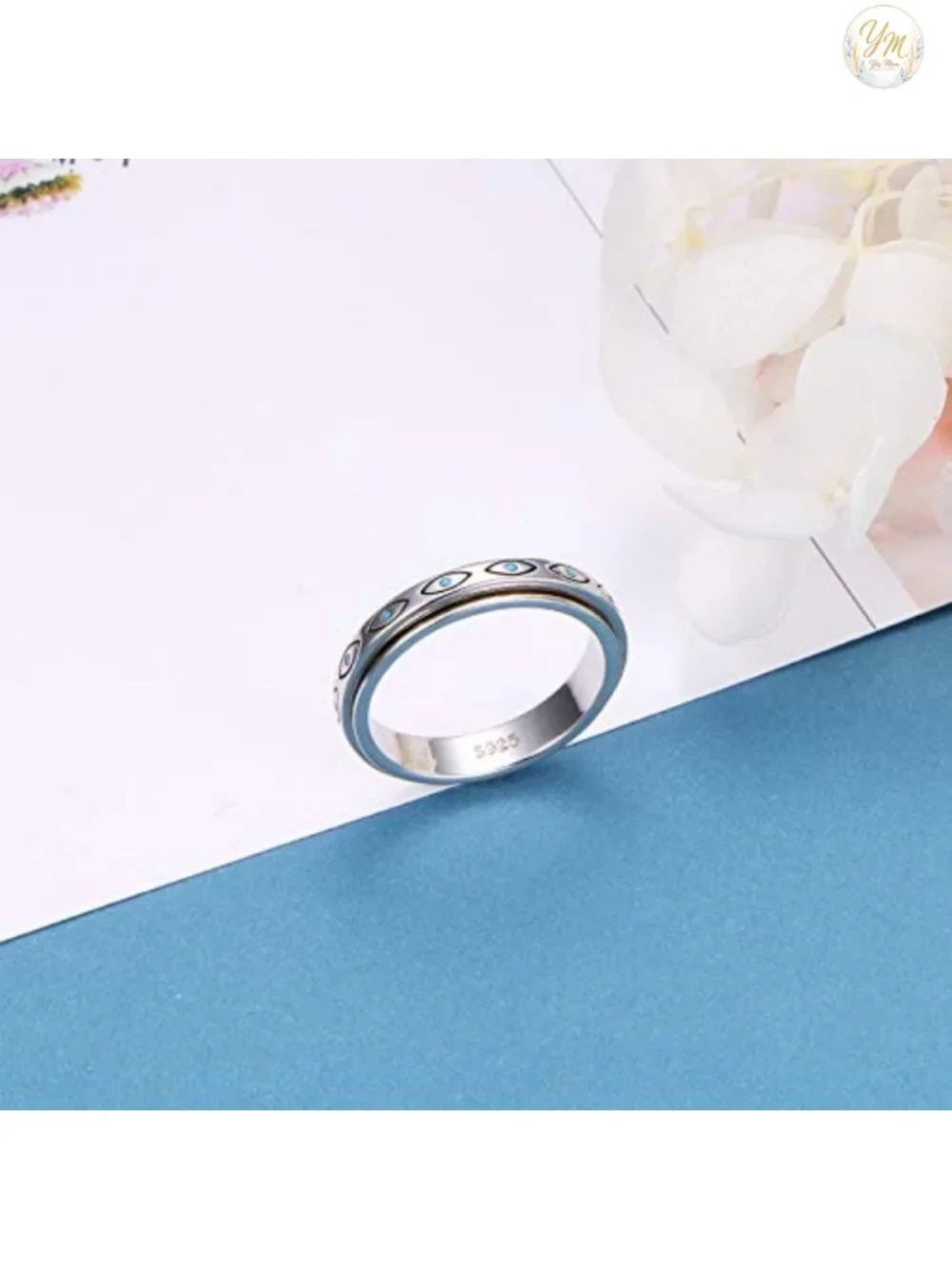 S925 Sterling Silver Spinner Fidget Anxiety Ring